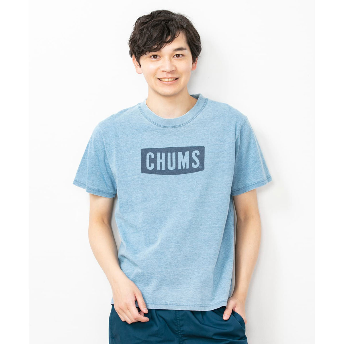 Chums Logo T Shirt Indigo チャムスロゴtシャツインディゴ Chums チャムス 新潟のアウトドアライフストア West